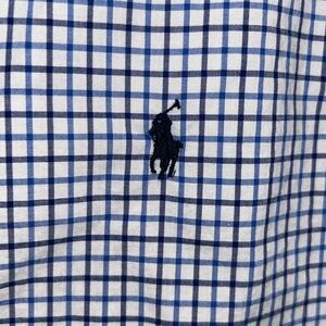 Polo‎ Ralph Lauren Boys Button-Down Shirt Large 14-16 Pony Blue White